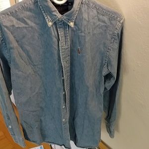 Ralph lauren polo long sleeve medium jean shirt